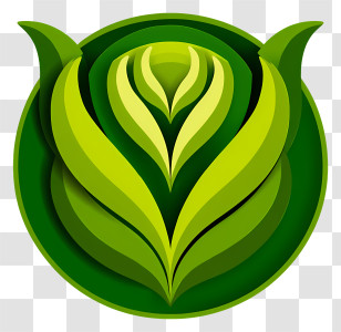 Green Vegetarian Symbol - Green Leaf Emblem Design Transparent PNG