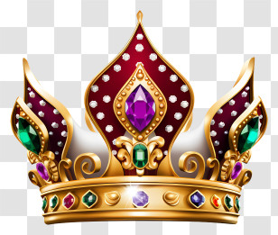 Shrove Tuesday - Ornate Jewel-Studded Golden Crown Transparent PNG