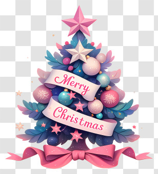 Merry Christmas Tree - Merry Christmas Pastel Tree Transparent PNG