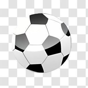 Soccer - Black And White Classic Soccer Ball Transparent PNG