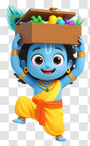 Krishna - Blue Character With Box Transparent PNG