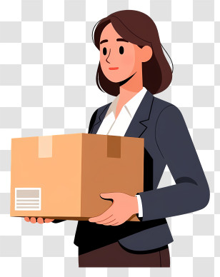 Businesswoman Holding Package Transparent PNG