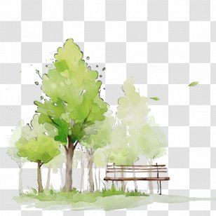 Green Leaf Watercolor - Drawing - Landscape Branch Transparent PNG