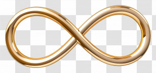 Golden Infinity Symbol - Shiny Gold Infinity Symbol Transparent PNG