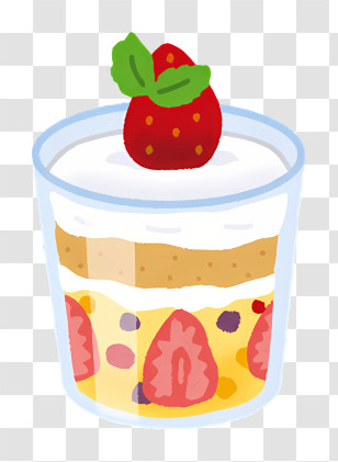 Food Elements - Strawberry Dessert In A Cup Transparent PNG