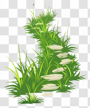 Grass Walkway - Garden Path With Grass And Stones Illustration Transparent PNG