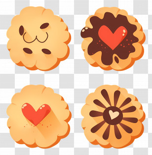 Cartoon Cookies - Heart-Shaped Cookies Transparent PNG