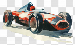 Race Car - Vintage Red Race Car Illustration Transparent PNG