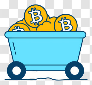 Bitcoin - Bitcoin Cart For Cryptocurrency Mining Transparent PNG
