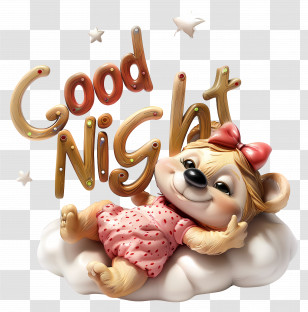 Good Night - Cute Bear Saying Good Night Transparent PNG