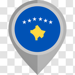 Kosovo Icon - Blue And Yellow Flag With Stars Transparent PNG