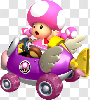 Wings - Pink Toadette In Racing Kart Transparent PNG