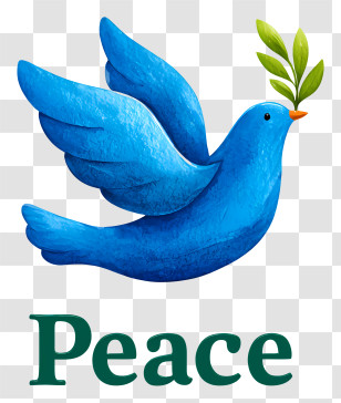 Peace Logo - Blue Peace Dove Transparent PNG