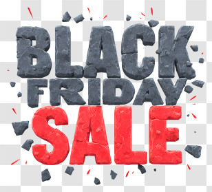 Black Friday Sale - Black Friday Sale 3D Promo Sign Transparent PNG