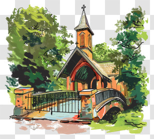 Chapel Bridge - Charming Chapel With Bridge Transparent PNG
