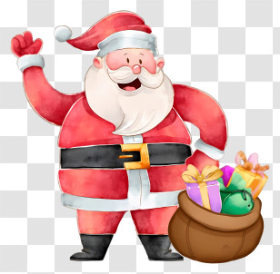 Christmas Santa Claus - Santa Claus With Gift Bag Transparent PNG