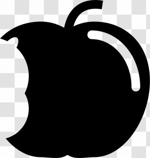 Clip Art Apple Image - Black And White Transparent PNG