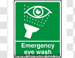 Eyewash Station Emergency Sign First Aid Supplies - Text - Eye Wash Transparent PNG