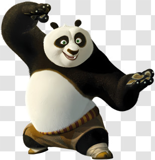 Panda Logo - Cartoon Panda In Kung Fu Pose Transparent PNG