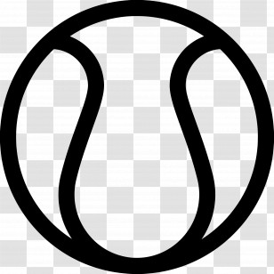 Tennis Ball - Black Outline Of A Tennis Ball Transparent PNG