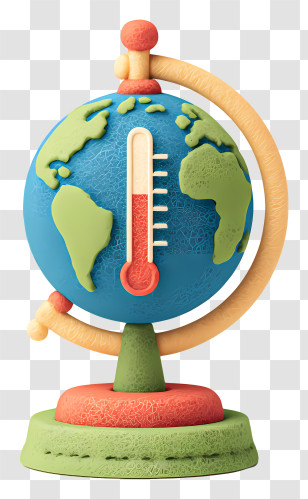 Winter Globe Thermometer - Globe With Climate Change Thermometer Transparent PNG