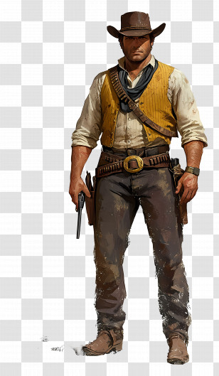 Red Dead Redemption 2 - Western Cowboy Character Transparent PNG