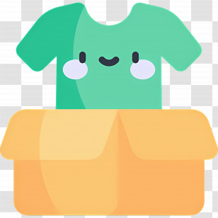 Clothes Box - Green Shirt In A Box With Happy Face Transparent PNG