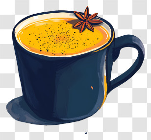 Masala Chai Tea - Cozy Hot Drink In Artistic Mug Transparent PNG