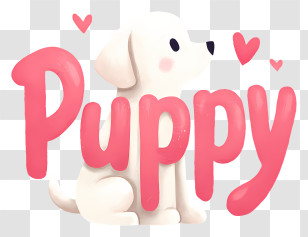 Puppy Logo - Puppy Cute Pink Script Transparent PNG