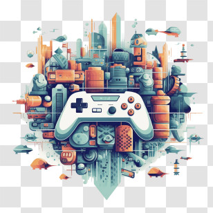 Video Game - Futuristic Game Controller Design Transparent PNG
