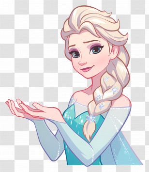 Frozen Elsa Princess - Snow Queen In Blue Dress Illustration Transparent PNG