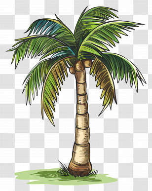 Palm Tree - Tropical Palm Tree Illustration Transparent PNG