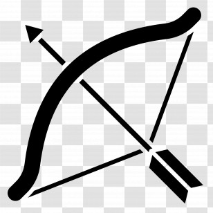 Bow Arrow - Black Silhouette Of Bow And Arrow Transparent PNG