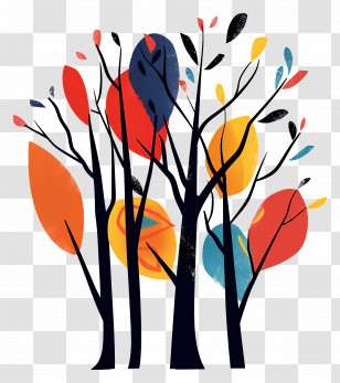 Trees - Colorful Abstract Trees Illustration Transparent PNG