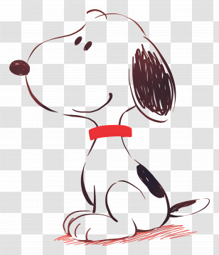 Snoopy - Sketch Of Cartoon Dog Transparent PNG