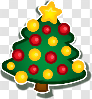 Christmas Tree - Decorated Christmas Tree With Ornaments Transparent PNG
