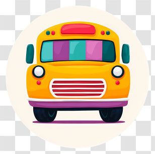 School Bus Icon - Yellow School Bus Illustration Transparent PNG