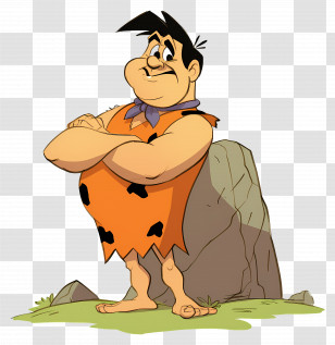 Fred Flintstone - Cartoon Character In Orange Outfit Transparent PNG