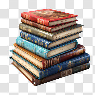 Books - Vintage Pile Of Classic Books Illustration Transparent PNG