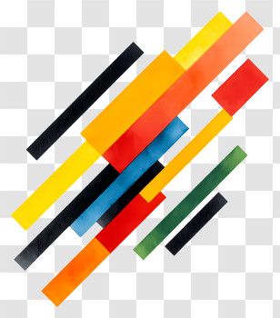 Abstract Color Streaks - Colorful Geometric Rectangles Transparent PNG