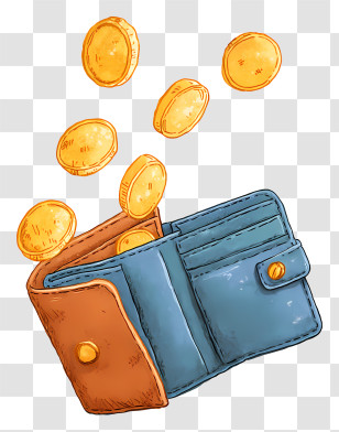 Coins Dropping Into Wallet - Wallet With Coins Illustration Transparent PNG