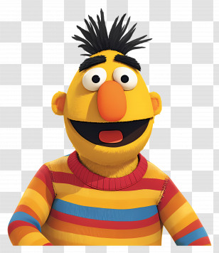 Bert - Cartoon Character In Striped Shirt Transparent PNG