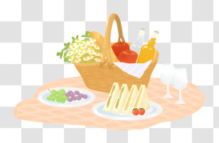 Picnic - Picnic Basket With Food Transparent PNG