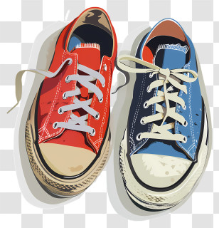 Vintage Converse Shoes - Colorful Casual Sneakers Illustration Transparent PNG