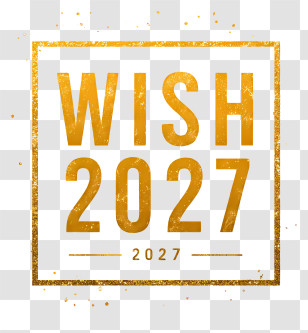 Wish 2027 - Gold WISH 2027 Stamp Transparent PNG