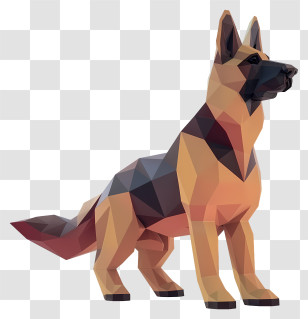 German Shepherd Dog - Geometric German Shepherd Illustration Transparent PNG