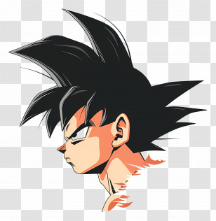 Goku Head - Spiky-Haired Animated Cartoon Hero Transparent PNG