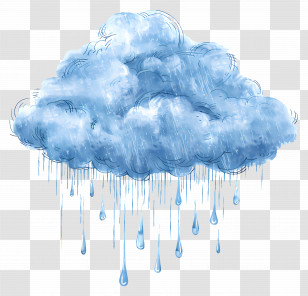 Rain Drop - Rain Cloud With Falling Drops Transparent PNG