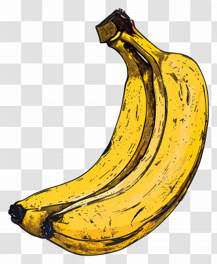 Banana - Ripe Yellow Bananas In Bunch Transparent PNG