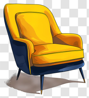 Modern Chair - Yellow And Blue Modern Armchair Transparent PNG